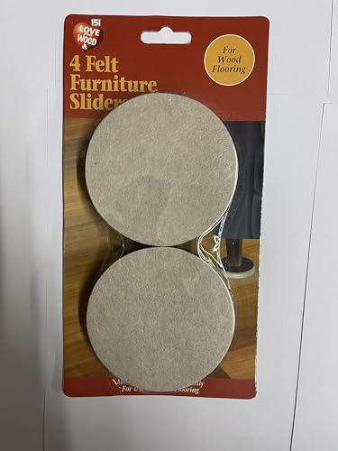 Love your Wood Furniture Sliders, 4 Pack, 3.5 9cm, Felt Pads, Floor Protector Gliders for Wooden Laminate