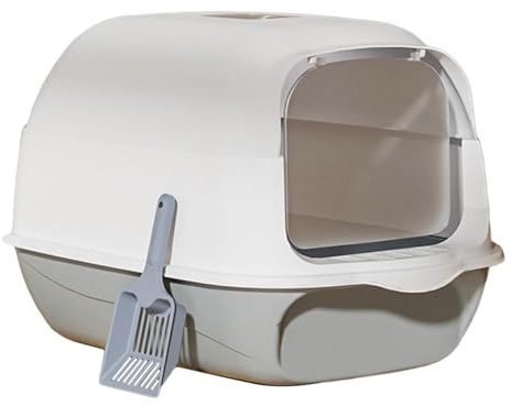 osiuujkw Cajas de Arena para Gatos Completamente Cerradas y a Prueba de Salpicaduras Prácticas Cajas Arena para Gatitos Cubiertas con Accesorio Pala Incluido Suministros antisalpicaduras para Gatos