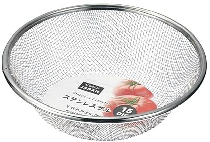 Premium 15cm Stainless Steel Mini MESH Strainer - Made in Japan Wire Colander with 47mm Deep Bowl - Lightweight Precision Kitchen Food Filter Sieve for Rinsing Delicate Berries, Herbs and Fruit