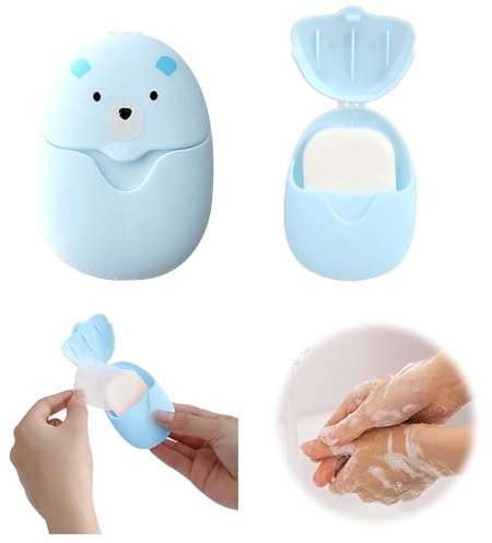 Travel Essentials Soap Sheets, Portable Travel Wash Hand Soap Flakes Cute Box Backpacking Essentials On The Go Camping Accessories Hiking Holiday