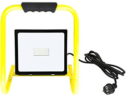 Trango G1505-506 IP65 LED Arbeitsstrahler 50 Watt Baustrahler 6000K Tageslichtweiß inkl. 3m Kabel & Standgestell Baustellenleuchte, Werkstattstrahler, Arbeitsscheinwerfer *WORK* Baustrahler Flutlicht