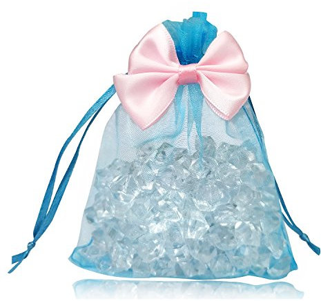 PLECUPE 20 Stück Organzasäckchen Organza Beutel Tunnelzug Hochzeit Säckchen Fest Party Beutel, 11 x 16cm Schmuckbeutel Drawstring Organza Bags Säckchen Beutel für Geschenke Schmuckaufbewahrung, Blau