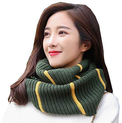 Cheerlife Damen Schal Winter Loop Schal Wolle Warm Schal Winterschal Strickschal Schlauchschal Rundschal Grün