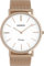 Oozoo Vintage Armbanduhr mit Edelstahl Milanaise Metallband 44 MM Rose/Weiß/Rose C9916