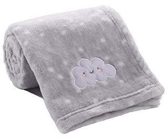 CREVENT Kleine Flauschige warme Baby-Überwurfdecke für Jungen, Kleinkinder, Kinderbett, Kinderwagen, 75 cm x 100 cm, graue Wolke