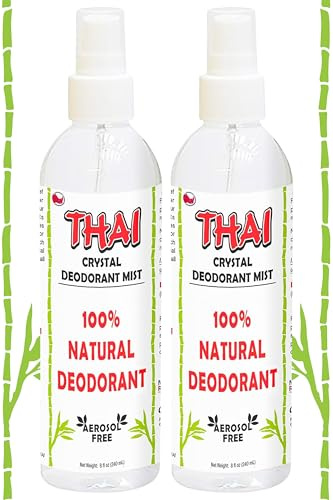 2-PACK Thai Crystal Deodorant Mist Spray (8 oz) – Whole Body Mineral Salt Deodorizer for Men, Women & Athletes – Unscented, Travel & Gym-Friendly