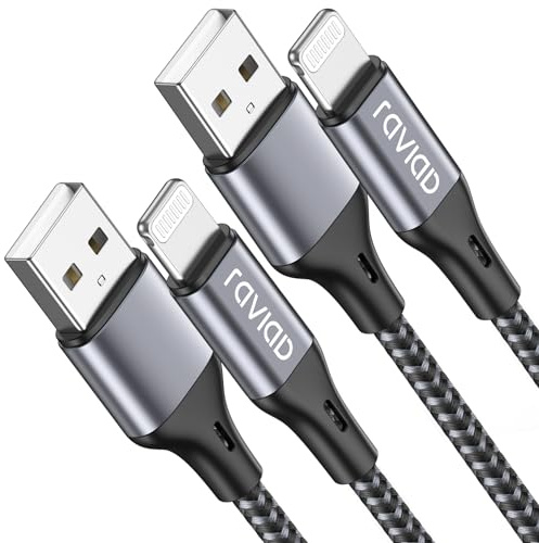 RAVIAD Long iPhone Charger Cable 3M 2Pack MFi Certified Lightning Cable | Nylon Braided iPhone Cable USB Fast Charging Compatible with iPhone 14 13 12 11 Pro Max Xs X XR 8 7 6s 6 Plus 5s SE 2020