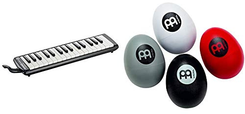 HOHNER C94321Melódica de 32 teclas (incluye estuche de material acrílico), color negro + Meinl Percussion ESSETHuevo de percusión, 4 piezas