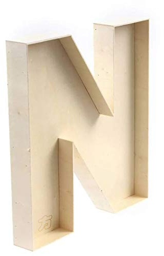 Letra N Rellenable de Madera Sin Terminar, Buzón Hecho A Mano A-Z