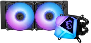 MSI MAG CORELIQUID C280 AIO CPU Wasserkühlung, spektakulärer ARGB-Blockkopf, integrierte Kühlerpumpe, Split-Flow Wasserkühlung, verdampfungssichere Schläuche, einfache Montage, AMD & Intel kompatibel