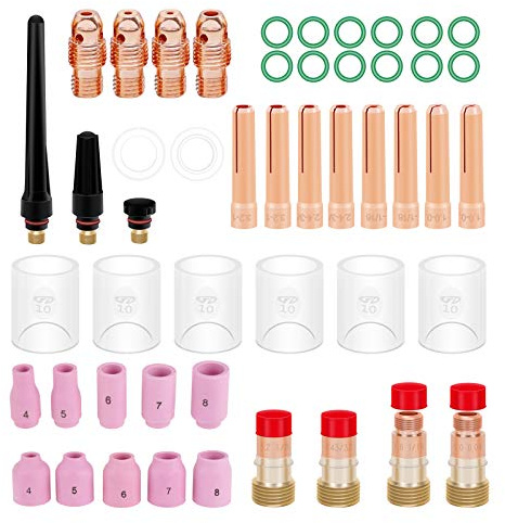 TKSE SchweißZubehöR, WIG Schweißbrenner Kit, 49 Stück WIG-Schweißbrenner-Zubehör für WP-17/18/26