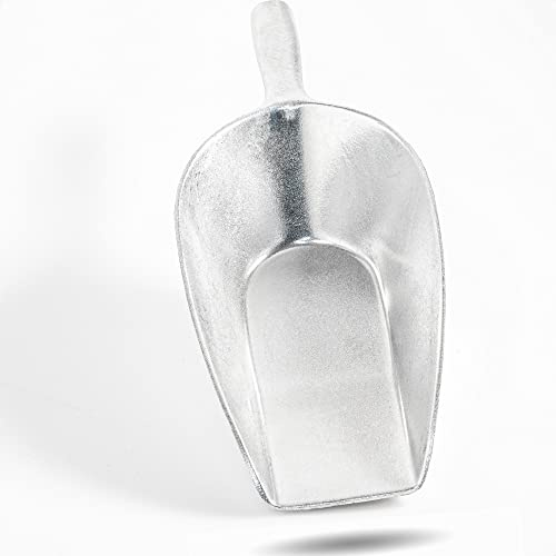 Gastronette Schaufel Schippe Grosse Mehlschaufel Sackschaufel Futterschaufel Sack Schüppe für Futter Mehl Zucker Teeschaufel Schütte aus Metall Aluminium Alu Guss Tierfutter Nicht rostend 1200 ml