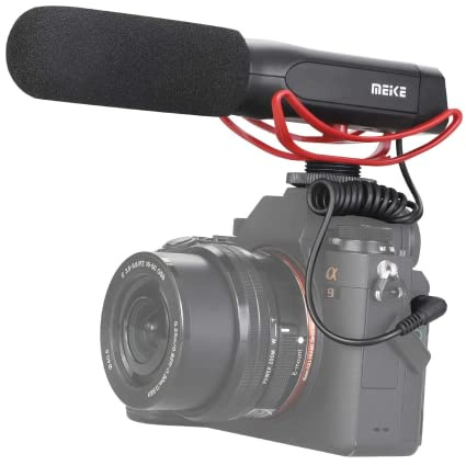 Meike MK-MP2 Camera Shotgun Microphone Uni-Directional Cardioid Condenser Photography Interview Video Mic Compatible with Sony Digital Camera Camcorder with Standard 3.5mm Port