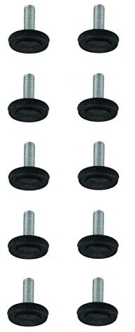 cyclingcolors 10X pies niveladores para Muebles Tornillo M6x17 Patas plástico Ajustables Regulables Silla