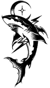 Big Shark Herbal Domineering Mångsidig Arm Juice Tattoo Sticker Vattentät Och Hållbar Simuleringstatueringar För Män Och Kvinnor