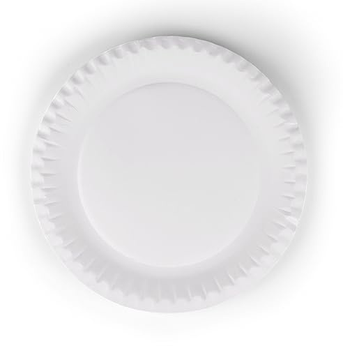 Inoverse Pappteller 23 cm Rund, 100 Stück, Kuchenteller Einweg | Weiß Umweltfreundlich, Einwegteller, Einweggeschirr, für Kuchen, Salat und Snacks, für Picknick, Feiern und Veranstaltungen