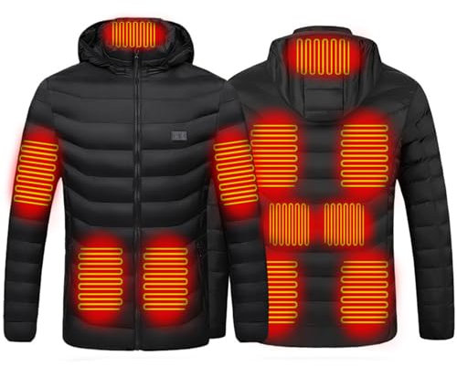 beheizbarer hoodie Damen Beheizbare Jacke Herren Beheizte Jacke Heizjacke Wärm Beheizbare Weste Winter Warm Daunenjacke Heizmantel Körperwärmer Kapuzejacke Funktionsjacke Winddicht Outdoorjacke