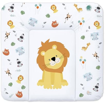 Wickelauflage Wickelunterlage abwaschbar und wasserdicht 75x72 cm - Wickelmatte zum Auflegen auf Wickeltisch Wickelaufsatz Wickelkommode oder Waschmaschine changing mat 75 x 72 Safari Motiv