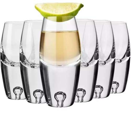 Krosno Tequila-Gläser Legend, 80 ml, Set mit 6, Hochwertiges Glas, Klassisches und Elegantes Design, Ideal für Tequila, Shots, Liköre | Bleifreies Kristallglas