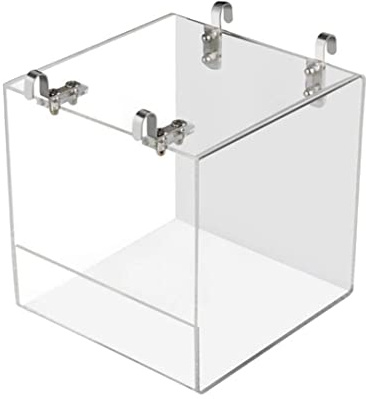 Vogelbadewanne Käfig Haustier Vogelbad Haus mit Metallhängehaken für Haustier -Papageien Dusche transparent, Vogelbad Käfig