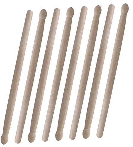ULDIGI 4 Paar Holz Drumsticks Hüfttrommelschlägel für Kinder und Anfänger Polierte Schlagzeugstöcke mit Glatter Oberfläche Langlebiges Schlaginstrument Zubehör
