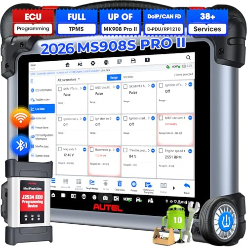 Autel MaxiSYS MS908S PRO II Diagnosegerät Auto: Aktivtest, 38+ Reset | J2534 Steuergeräte Programmierung Codierung Anpassung wie Elite II PRO, Upgrade des MK908P II Reprogram Tool, AutoScan 2.0