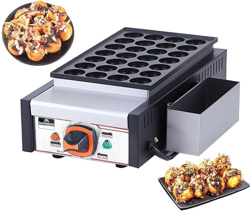 SAIYERUS Portable Takoyaki Maker, 28-Hole Electric Takoyaki Machine Home Supplies Takoyaki Maker Donut Holes and Cake Pops, Unique Danish Pancakes, 50-300℃, for Home Kitchen Street Food Stall