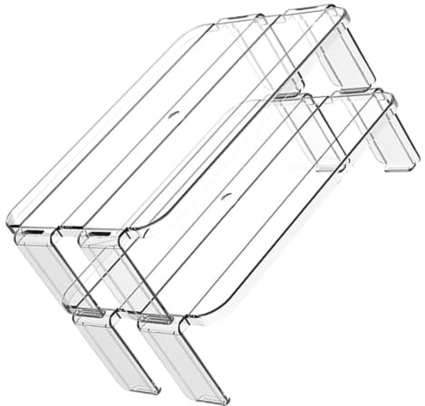 CONGARTENO Estantes de Almacenamiento Superficie Pulida y Lisa Organizadores Desmontables 2 Piezas de Plástico para Frigorífico para Cocina y Refrigerador