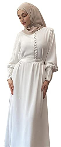 Generisch Damen-Abaya, inklusive Taillengürtel, bescheidene türkische Langarm-Abayas für Frauen, muslimische Mode