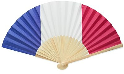 noTrash2003 2 x Bambusfächer Länderflaggen Handfächer mit Papierbespannung - Chinesischer Fächer Taschenfächer Faltfächer Klappfächer Urlaub Party Mallorca Hochzeit Requisiten Deko (France)