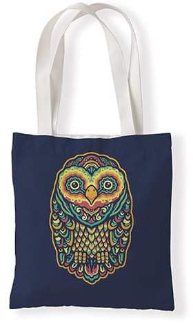 Jutebeutel Eule Gelb Grün Stoffbeutel Waschbar Einkaufstasche Damen und Herren Tote Bag Wiederverwendbar Canvas Tasche für Schule Beutel langen Henkeln Stofftasche 2 Stück (33x37 cm)