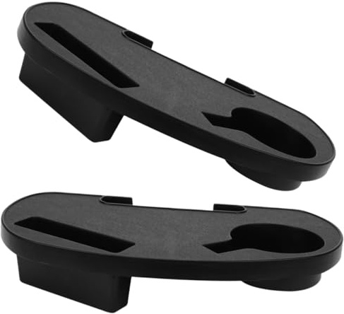 Portavasos para Tumbona Clip Lateral, Negro, 2 Piezas | Plástico Resistente, Fácil de Mantener, Uso en Playa y Actividades al Aire Libre, Instalación Clip