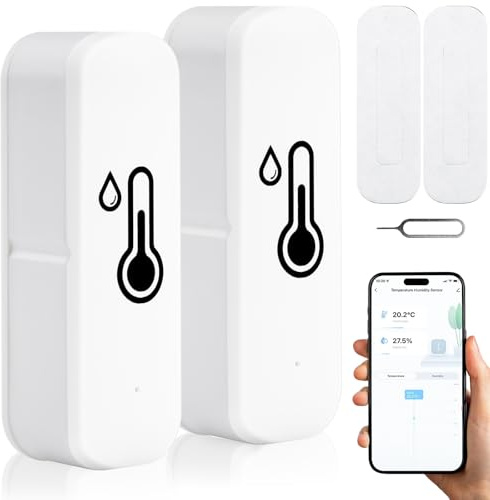WiFi-Hygrometer Thermometer-Sensor: WiFi Drahtlos Thermometer Hygrometer, WLAN Feuchtigkeitssensor Temperatursensor mit Datenaufzeichnung & Benachrichtigungsalarm und Arbeit mit der Smart Tuya-App