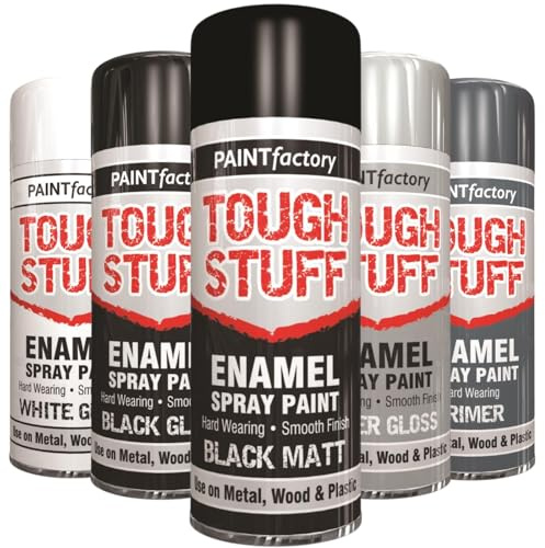 caprican Enamel Spray Paint 400ml | Hard Wearing Pro-Grade Finish for Metal Wood & Plastic | Quick Dry Automotive & Engineering Enamel | Interior & Exterior Multi-Surface Paint (Black Matt 2577)