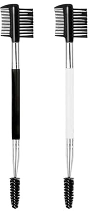 2 Pcs Double-Sided Eyebrow Brush, Eyelash Comb Eyelash Separator, Multifunctional Makeup Tool for Modifying Eyebrows and Eyelashes, Eliminating Mascara Clumps and Grooming and Shaping Brows