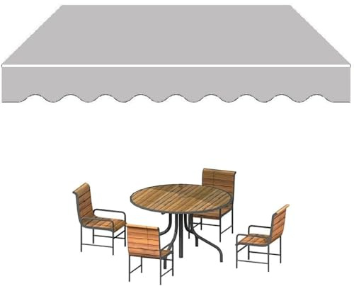 Toldo retráctil de tela de repuesto para patio, toldo retráctil manual para puerta de ventana (gris claro, 400 x 200 cm)