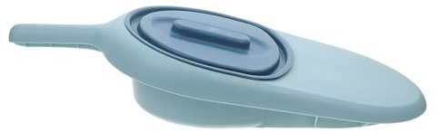 PACKOVE Bassin de Lit Ergonomique Incliné avec Couvercle Urinoir Portable PP Bleu pour Patientes Alitées Femmes Âgées et Femmes Enceintes Multifonction Antidéversement