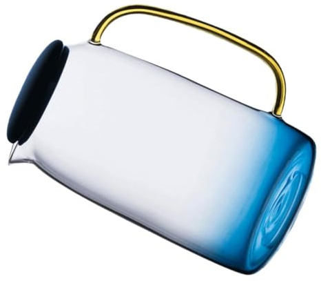 Gatuida Jarra de Vidrio con Tapa de Silicona Azul Resistente al Calor y Capacidad Grande Diseño Elegante y Antigoteo para Uso Doméstico