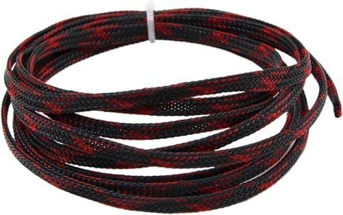Cable Tidy Sleeve, 2m Insulated Braid Sleeving 2/4/6/8/10/12/14/16/20/25/30/40mm High Density Wire Wrap Sheath Protection Black Red Cord Protector Wire, Orange, 20mm