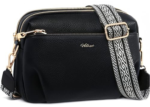 HILAEX Anti Diebstahl Umhängetasche Damen Mittelgroß, RFID-Blockierung Handtasche Damen, PU Leder Crossbody Bag mit Verstellbar Abnehmbar Breiter Gurt
