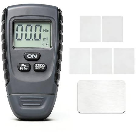 CYTGOUPER Digitales Schichtdickenmessgerät, Lackdickenmessgerät für Auto, Lackmessgerät Auto mit Datenspeicher für 0-1,25mm nichtmetallische Beschichtungen auf Metall