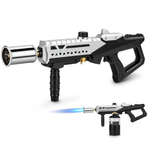 Thrink Heavy Duty Gas Torch with Adjustable Fuel Regulator, Metal Burner Head, Front Support Handle and Trigger Operation for BBQ Searing, Camping, Charcoal Lighting and DIY Use