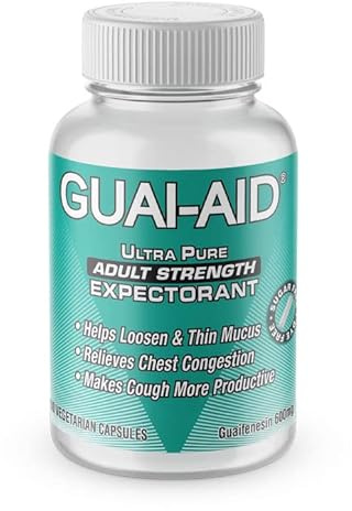 GUAI-AID 500 600mg Ultra-Pure Guaifenesin Veg. Capsules