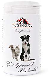 Tackenberg 150 g Grünlippmuschel Fleischmehl für Hunde 150 g - natürliche Premium Qualität - zur Unterstützung der Gelenkfunktion - reich an wertvollen Vitaminen & Mineralstoffen - Barf Zusatz