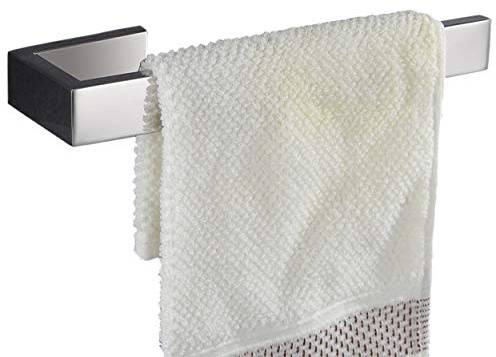 Flybath Handtuchhalter Wand Bad Küche 304 Edelstahl Spiegel Poliert 21 cm | Rostschutz, Robust, Modern Silber Badezimmer Handtuchstange, Eckig Klein Offener Handtuchring Zum Bohren Chrom Glänzend