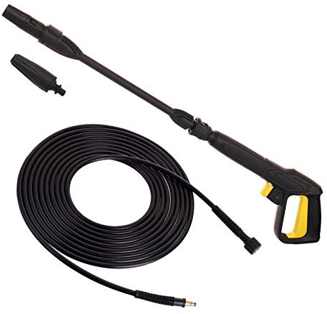 TECHKAR Pistola per idropulitrice 5m Tubo e lancia ad alta pressione – Accessori Karcher K2 – K5 – Ugello regolabile Vario per idropulitrice – Attacco rapido a scatto – M22x1,5