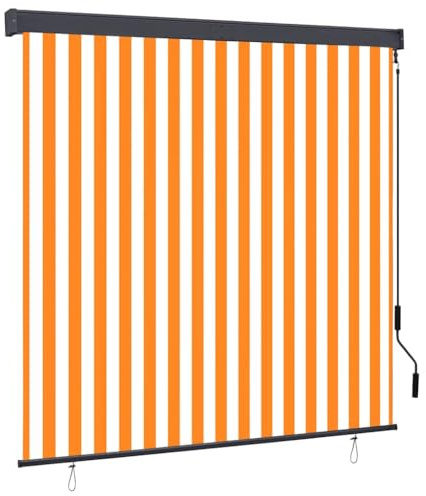 vidaXL Außenrollo 160x250 cm Weiß und Orange
