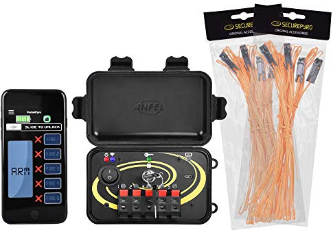 ANFEL Centralina pirotecnica Wi-Fi per innescare, da remoto, Tramite App dedicata, fuochi pirotecnici in Sicurezza, con Batteria Ricaricabile (Centr. + 5 Acc. 2 Metri + 5 Acc. 5 Metri)
