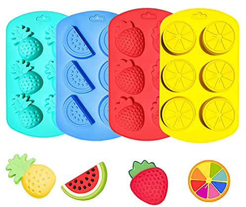 Eiswürfelform, 4er Pack Obst Eiswürfelform Silikon,zufällige Farbe | Einfache Eisfreigabe Eiswürfelbehälter für Cocktail, Whisky, Getränke, Saft