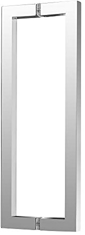 Stoßgriffpaar eckig | Edelstahl poliert | Lochabstand: 350 mm | Square